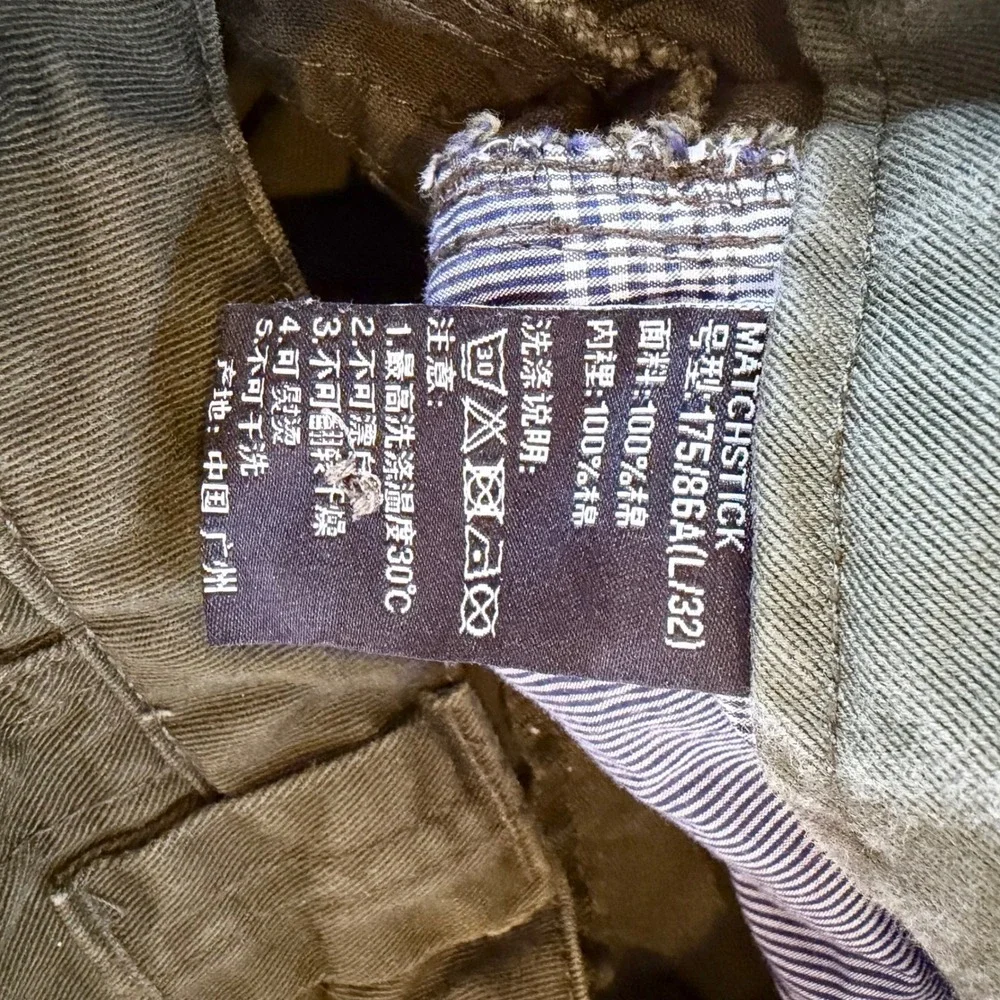 Matchstick Mens‎ Olive Green Multi Pocket Cargo Pants 32x29 Military Tactical